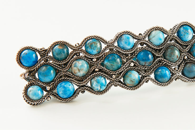 GALENE Blue Apatite & silver Hair Jewelry