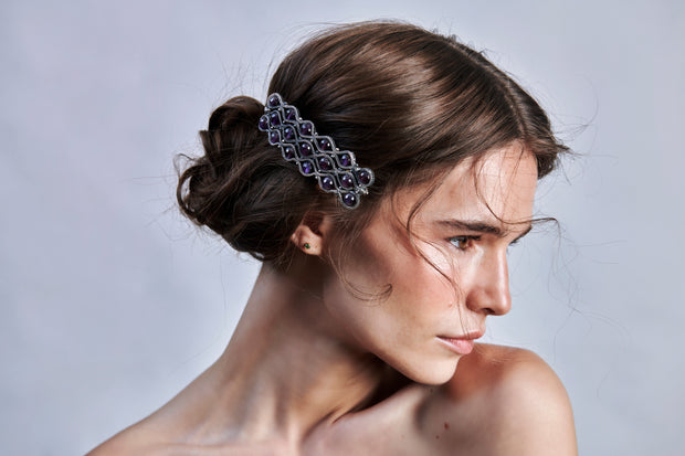 DIVINE Silver & Amethyst Hair Jewelry