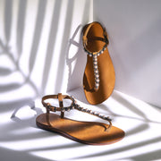 IRIS T-STRAP JEWELED SANDAL